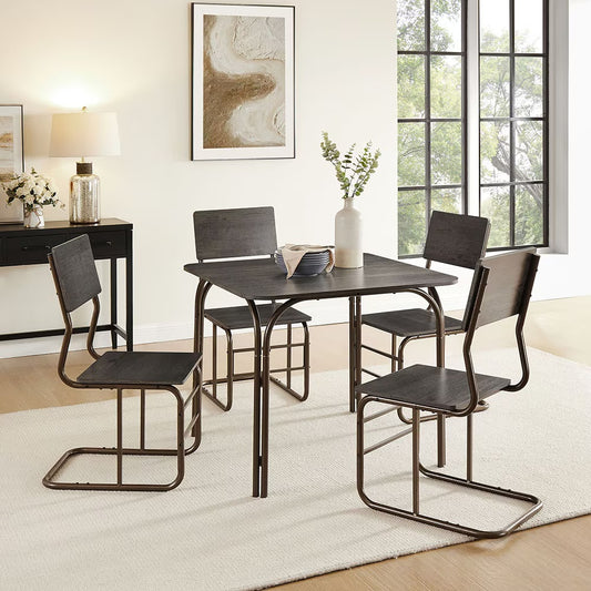 5-Piece Wood Table  with Chairs