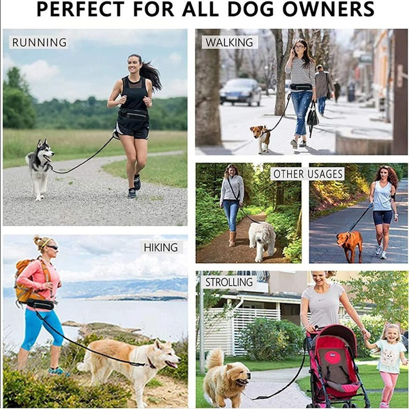 HANDS FREE BUNGEE LEASH WITH WAIST BELT PET SUPPLIES DOG LEASH