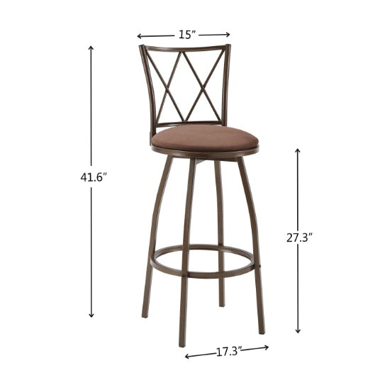 Set of 2 Metal Bar Stools