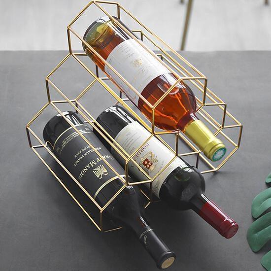 Geometric Metal Wine Rack