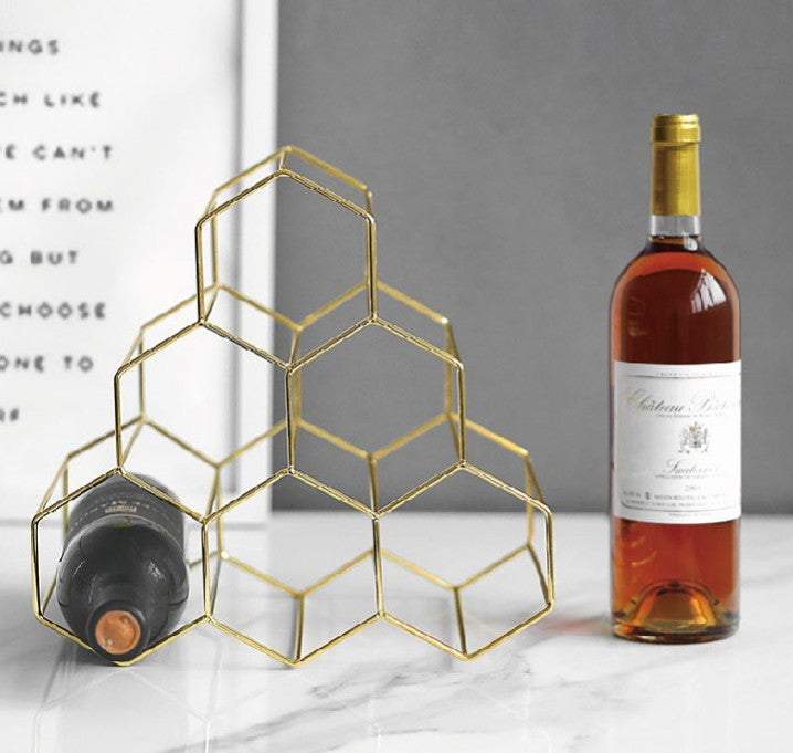 Geometric Metal Wine Rack