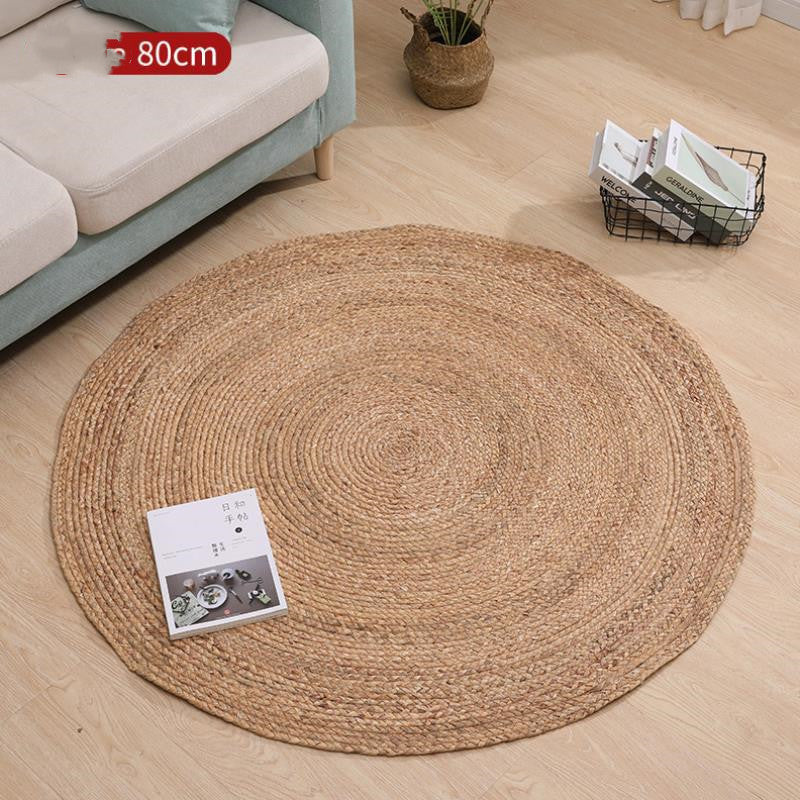 Circular Natural Rattan Grass Woven Rug 32"