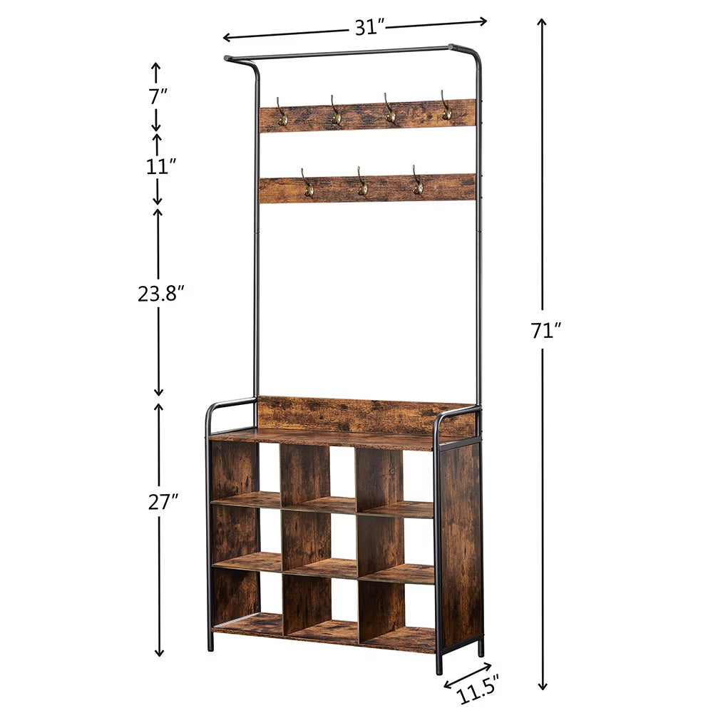 Wood/Metal Cot Rack Shoe Storage