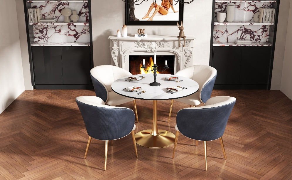 ROUND DINING TABLE WITH 4 CHAIRS