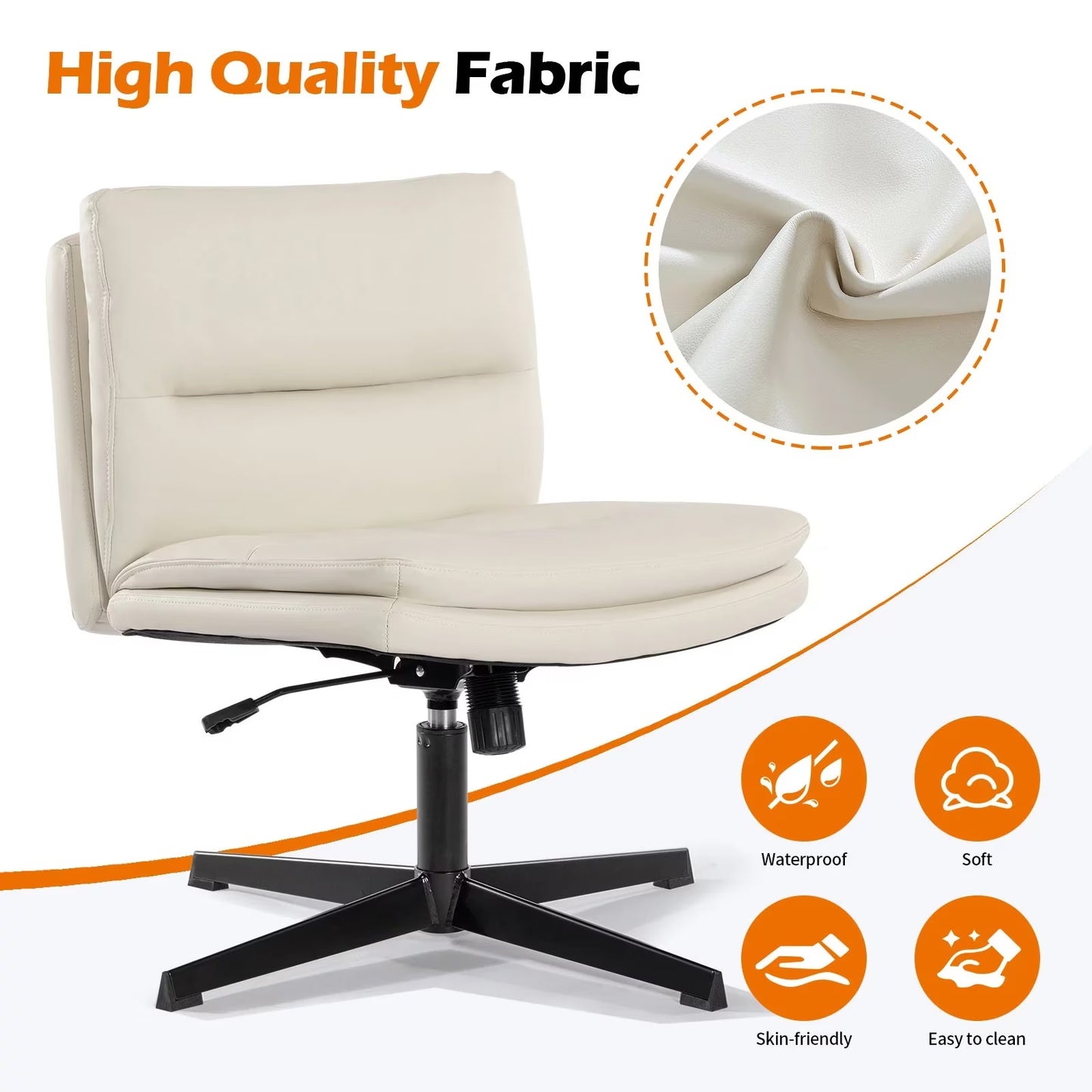 Stylish Contemporary Armless Swivel Desk Chair Home Office