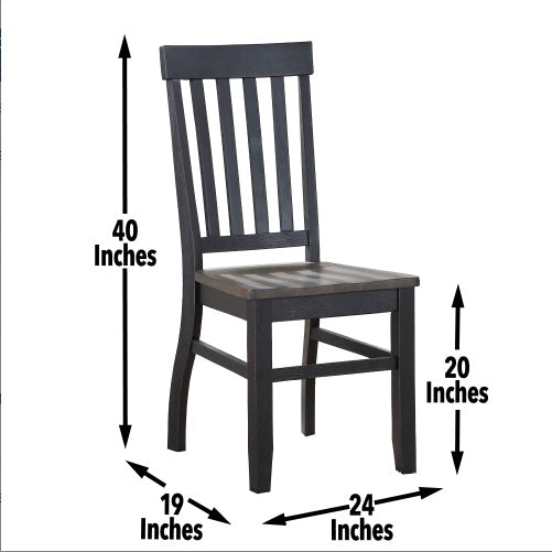 5pc Farmhouse Dining Set Two-Tone Finish, Cottage Style Table with Schoolhouse Chairs