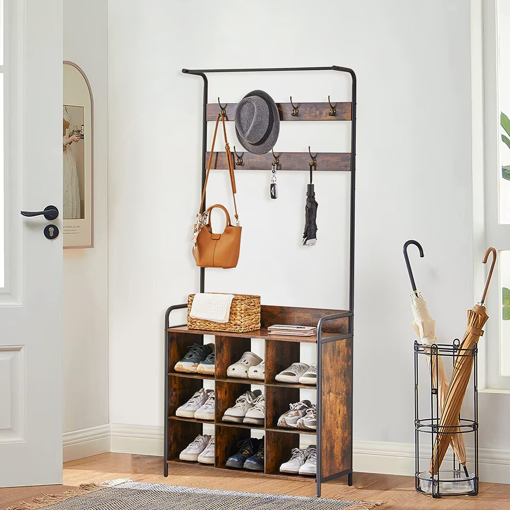 Wood/Metal Cot Rack Shoe Storage