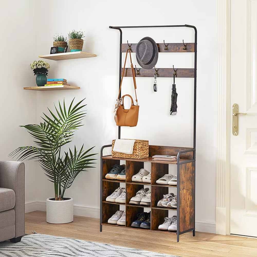 Wood/Metal Cot Rack Shoe Storage