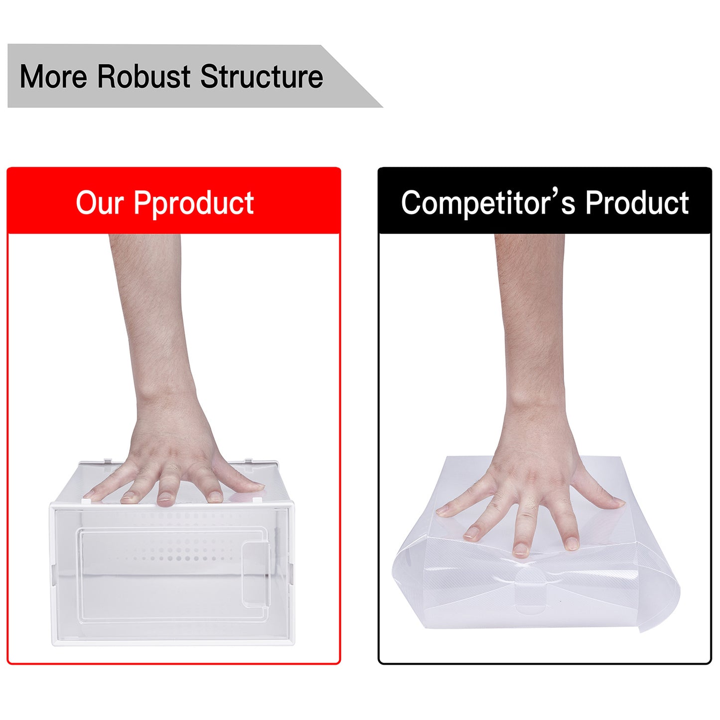 Pack Of 8 Transparent And White Shoe Storage Organizers, Stackable Clear Plastic Boxes For Closet, Sneakers