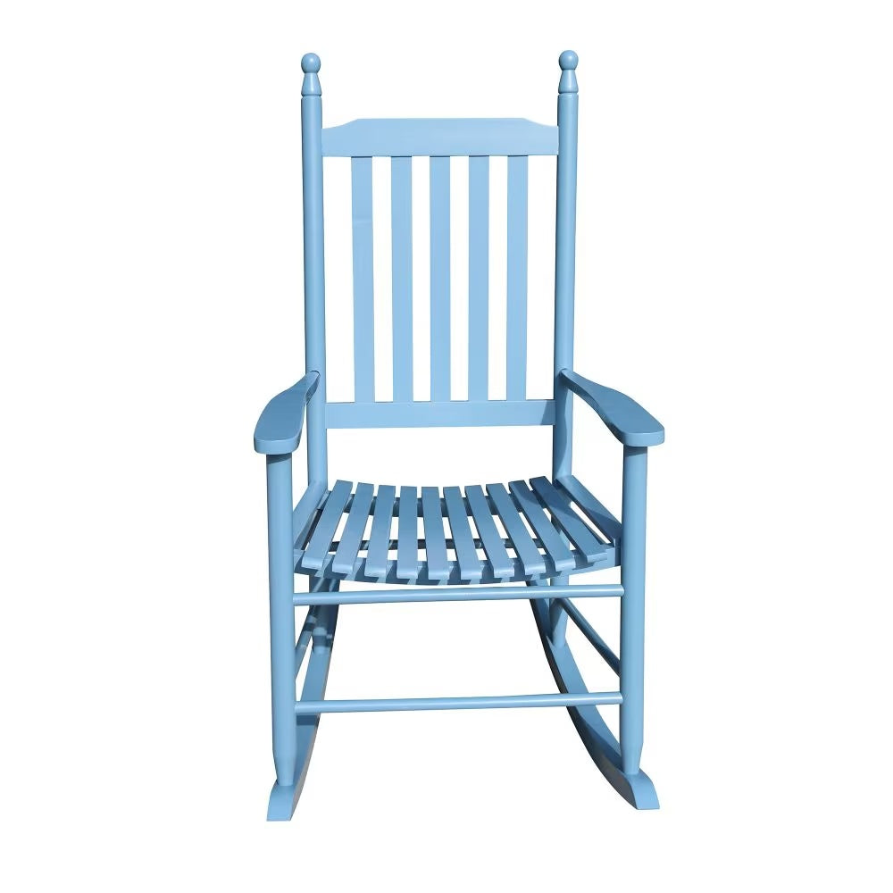 Classic Wooden Rocking Chair, Blue, Nursery, Bedroom, Porch Decor