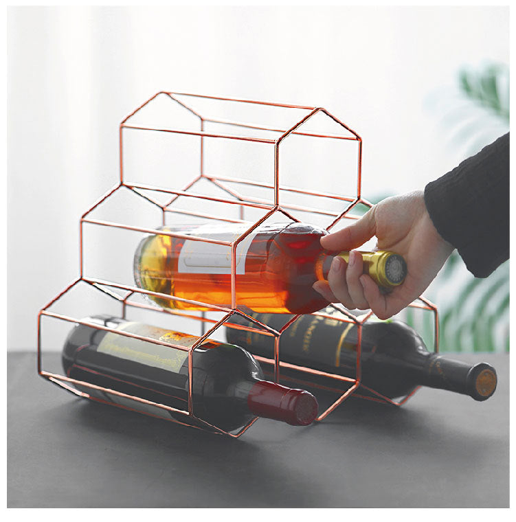 Geometric Metal Wine Rack