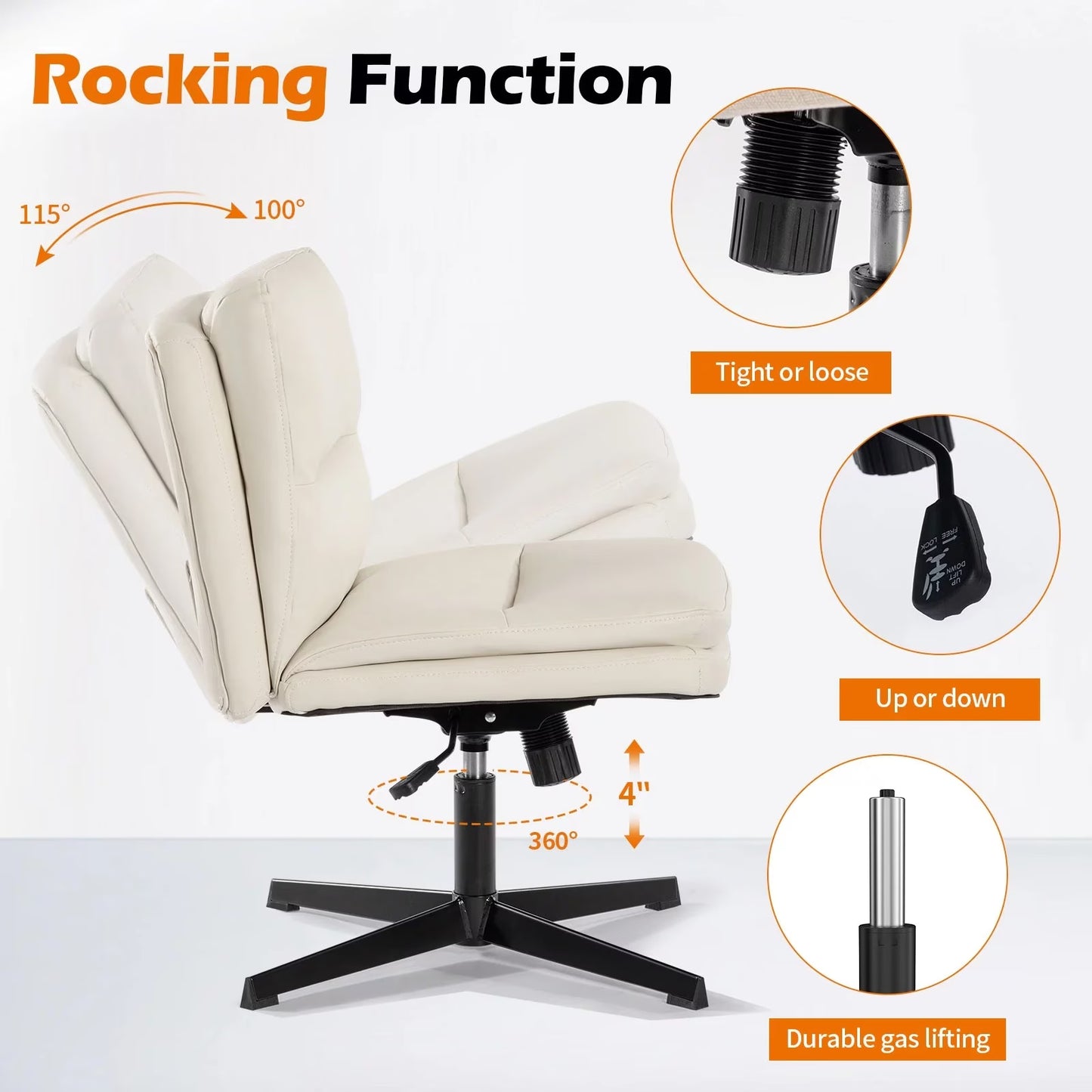 Stylish Contemporary Armless Swivel Desk Chair Home Office