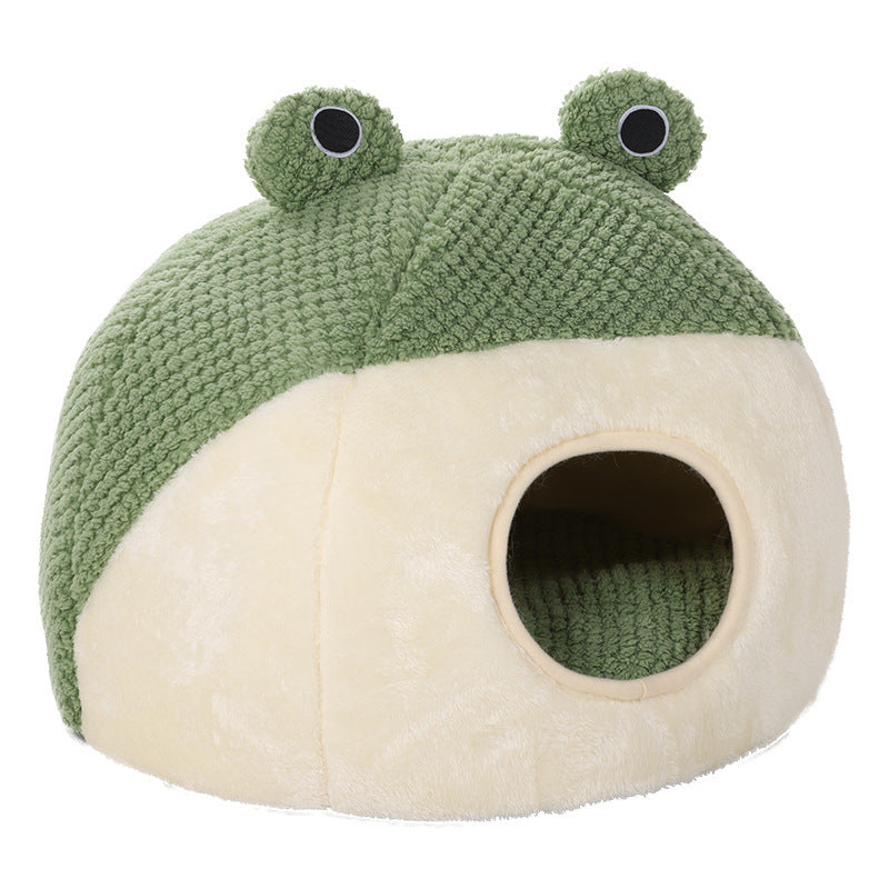 Warm Plush Pet Bed Little Frog Series Pet House Nest for Small Pets