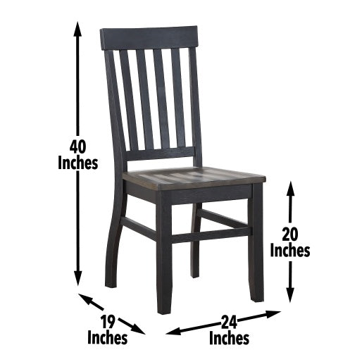 Charming Farmhouse Style 7pc Dining Set - Two-Tone Finish - Cottage Table Design, Schoolhouse Chairs