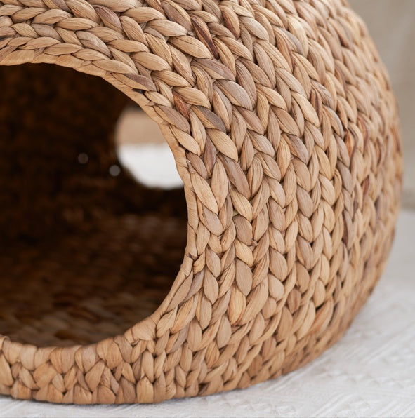 Woven Rattan Circular Small Pet Bed