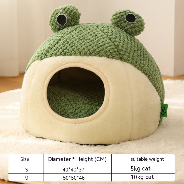 Warm Plush Pet Bed Little Frog Series Pet House Nest for Small Pets