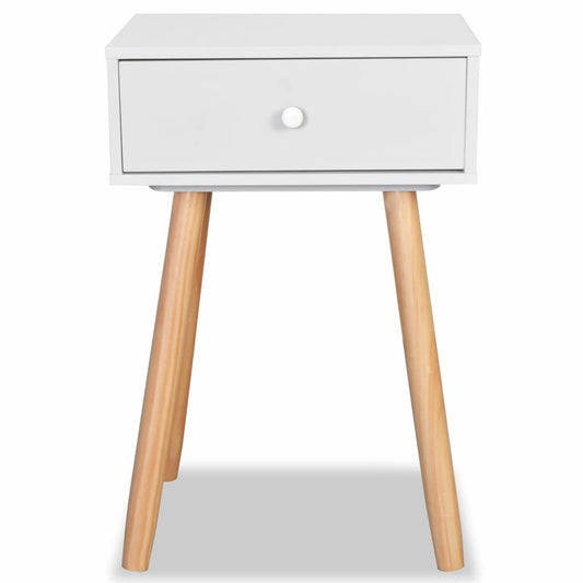 Set of 2 Wood Bedside Tables White Nightstand Table Bedroom Home Furniture