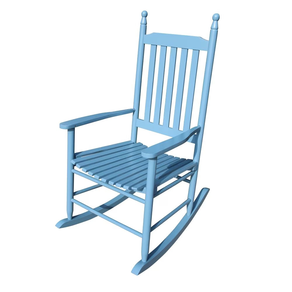 Classic Wooden Rocking Chair, Blue, Nursery, Bedroom, Porch Decor