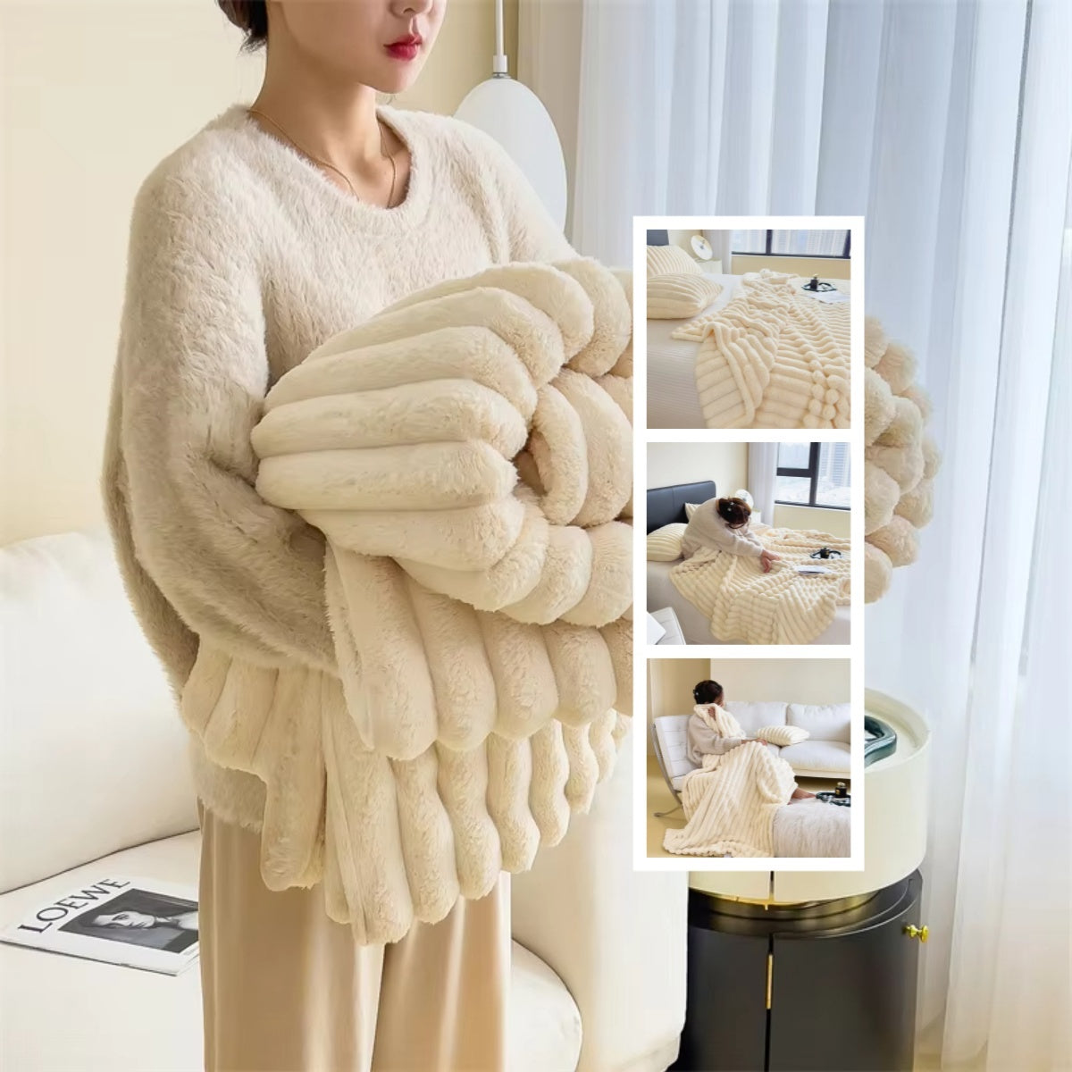 Luxurious Faux Fur Throw Blanket