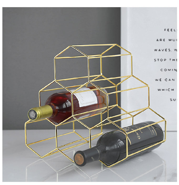 Geometric Metal Wine Rack