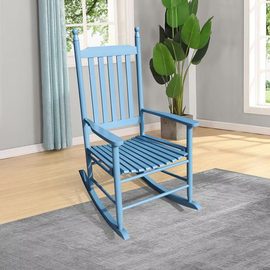 Classic Wooden Rocking Chair, Blue, Nursery, Bedroom, Porch Decor