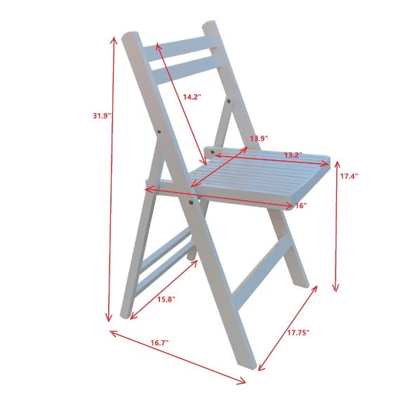 4 Pc Slatted Wood Folding Chairs Special Event Seating