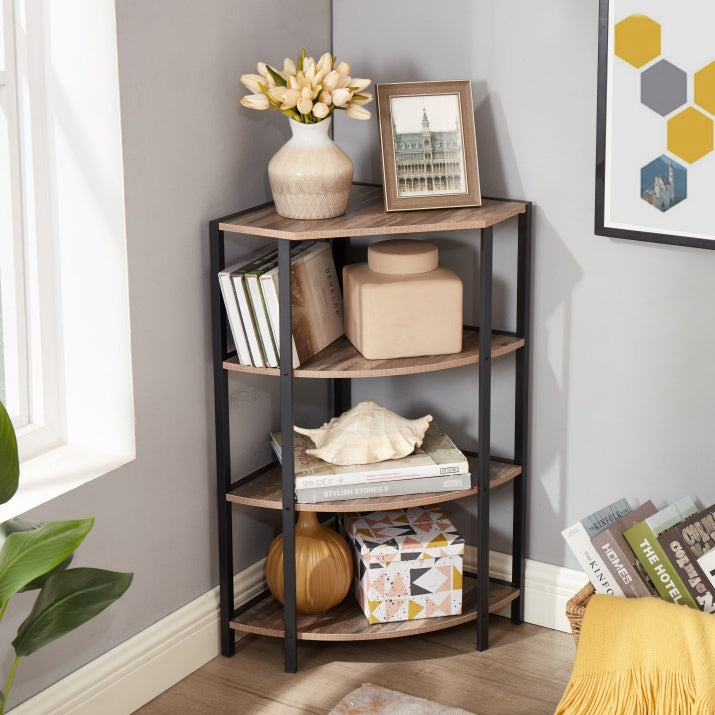 4-Tier Corner Shelf Multi purpose Display Storage Stand Home Office Decor Furniture