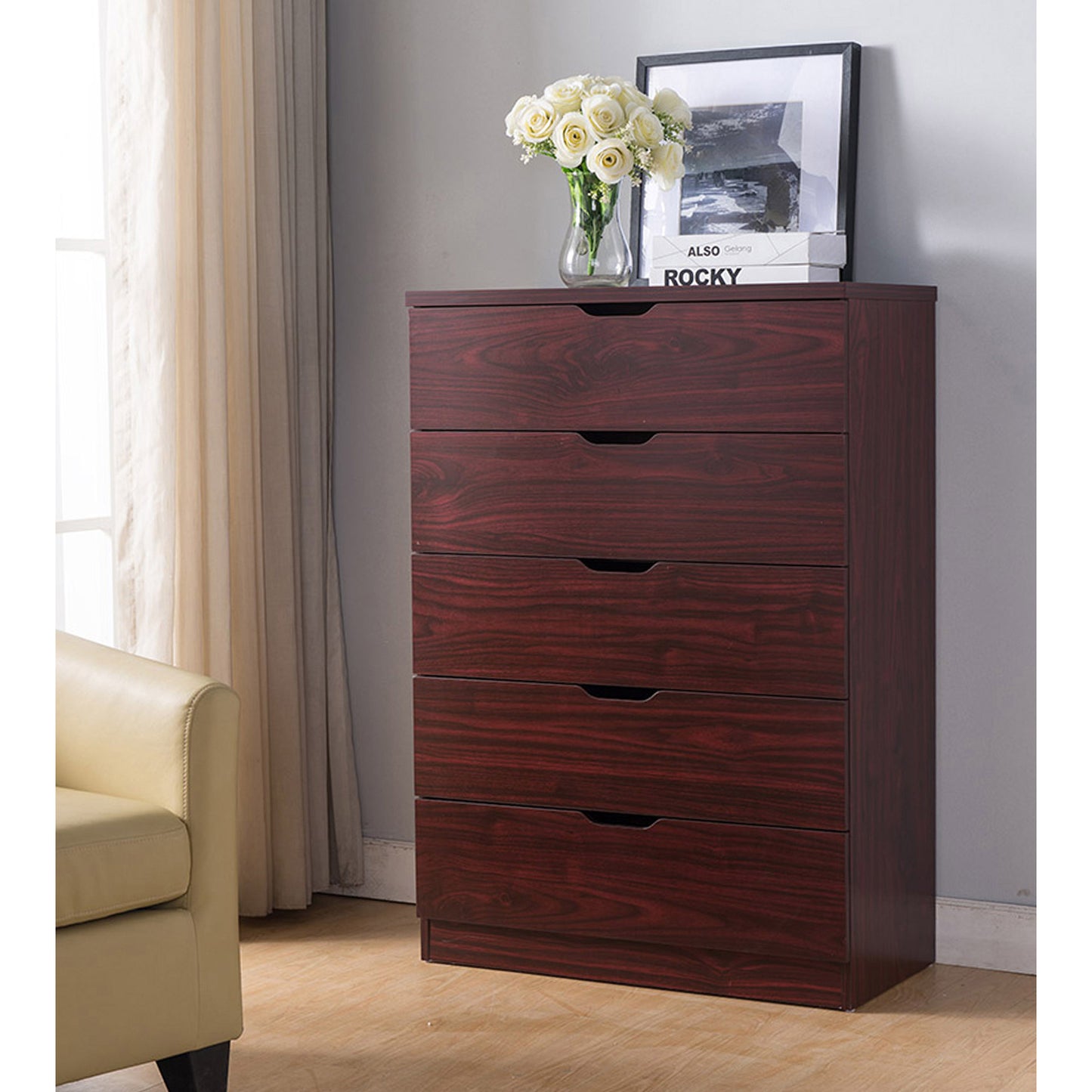 5 Drawer Dresser Cabinet Bedroom Home Furniture