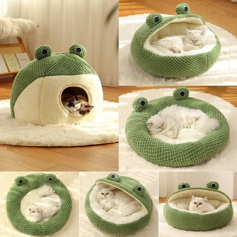 Warm Plush Pet Bed Little Frog Series Pet House Nest for Small Pets