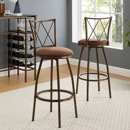 Set of 2 Metal Bar Stools