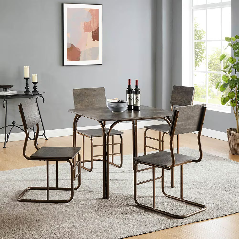 5-Piece Wood Table  with Chairs